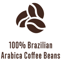 100% Brazilian Arabica coffee beans icon