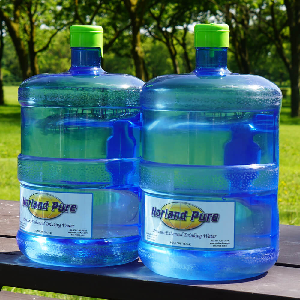 3-gallon bottles of premium enhanced drinking water